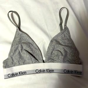 small Calvin klein womens modern cotton lightly lined triangle bralette